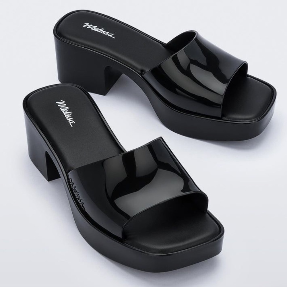 MELISSA Posh jelly heel sandals size 9 black